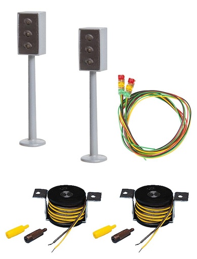 [Faller 161656  ] Faller 161656   H0  2 Feux tricolores à LED avec Points d’arrêt stop 