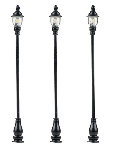 [Faller 180108  ] Faller 180108   H0  Réverbères de parc LED, froid blanc, 3 pièces 