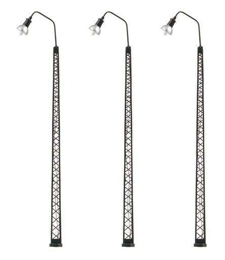 [Faller 180117  ] Faller 180117   H0  Lampes LED cintrée sur poteau en treillis, blanch chaud, 3 pièces 