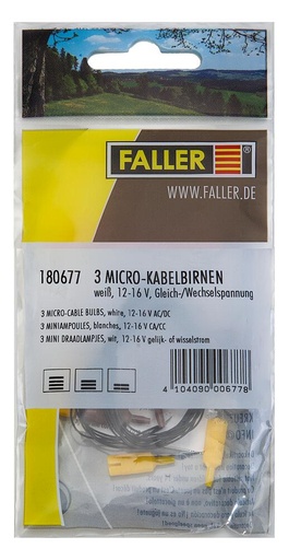 [Faller 180677  ] Faller 180677   H0, TT, N  3 Miniampoules, blanches 