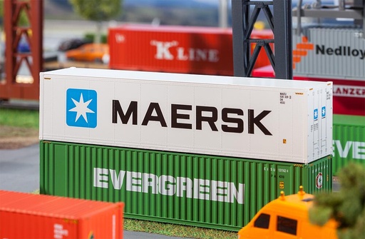 [Faller 180847  ] Faller 180847   H0  40' Hi-Cube Refrigerator Conteneur MAERSK 140 x 28 x 33 mm