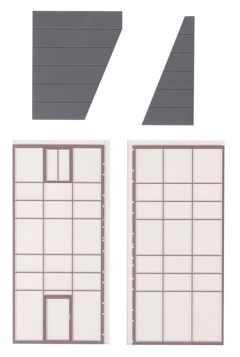 [Faller 180895  ] Faller 180895   H0  Élément d’angle en verre, Goldbeck 54 x 114 x 1,4 mm (2 x), 50 x 60 x 2,5 mm, 30 x 60 x 2,5 mm