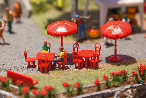 [Faller 180910  ] Faller 180910   H0  Parasols, tables, bancs 