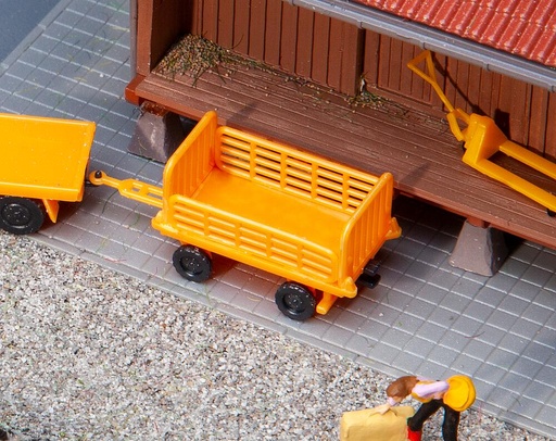 [Faller 180991  ] Faller 180991   H0  2 Chariots de quai, orange 