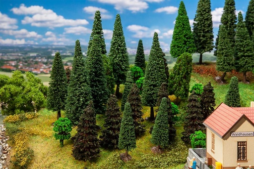 [Faller 181530  ] Faller 181530   H0, TT  30 Arbres de forêt mixte, assortis 
