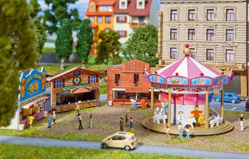 [Faller 231722  ] Faller 231722   N  Set de fête foraine Ø 69 x 65 mm, 53 x 25 x 42,5 mm, 59 x 25 x 38,5 mm, 55,5 x 25 x 45 mm