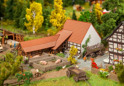 [Faller 232371  ] Faller 232371   N  Bâtiment agricole avec accessoires 125 x 57 x 53 mm, 45 x 35 x 8 mm, 35 x 15 x 8 mm