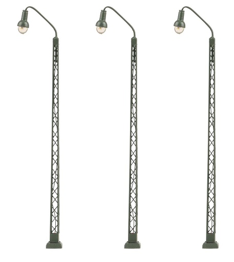 [Faller 272129  ] Faller 272129   N  Lampes LED cintrée sur poteau en treillis, blanch chaud, 3 pièces 