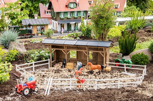 [POLA 331146  ] POLA 331146   G  Abri pour chevaux avec clôture d’enclos x