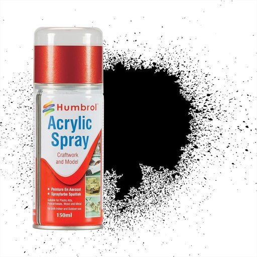 [HUMBROL AD6021  ] HUMBROL AD6021  No. 21 noir, brillant, bombe aérosol, 150 ml 