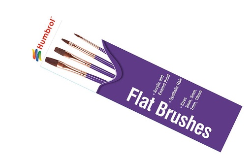[HUMBROL AG4305  ] HUMBROL AG4305  Set de pinceaux, plats, tailles 3, 5, 7, 10 