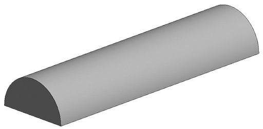 [EVERGREEN 242  ] EVERGREEN 242  Barre demi-ronde en polystyrène, diamètre 2,00 mm 350 mm x Ø 2,0 mm
