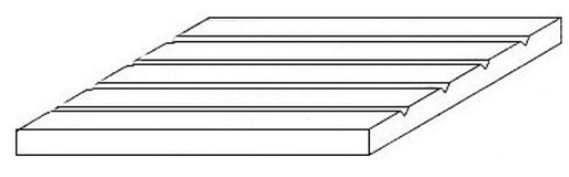[EVERGREEN 4037  ] EVERGREEN 4037  Panneau de structure en polystyrène blanc, voie échelle H0 1,0 x 150 x 300 mm