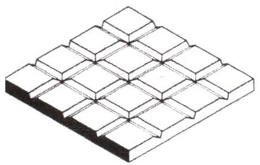 [EVERGREEN 4507  ] EVERGREEN 4507  Dalles de pavage en polystyrène blanc, trame 12,70 mm 1,0 x 150 x 300 mm