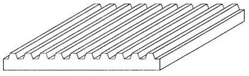 [EVERGREEN 4528  ] EVERGREEN 4528  Tôle trapézoïdale en polystyrène blanc, trame 2,00 mm 1,0 x 150 x 300 mm