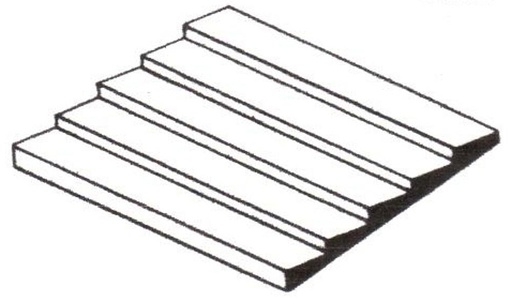 [EVERGREEN 12020  ] EVERGREEN 12020  Panneau de structure en polystyrène blanc, voie échelle N 300 x 600 x 0,50 mm
