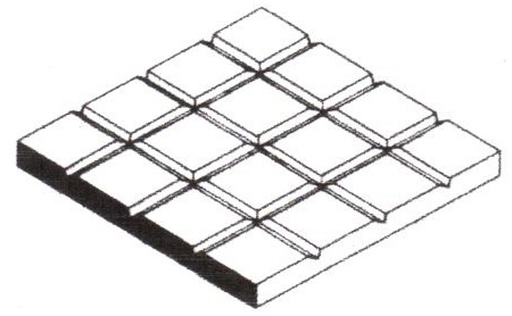 [EVERGREEN 14507  ] EVERGREEN 14507  Dalles de pavage en polystyrène blanc, trame 12,70 mm 300 x 600 x 1,00 mm