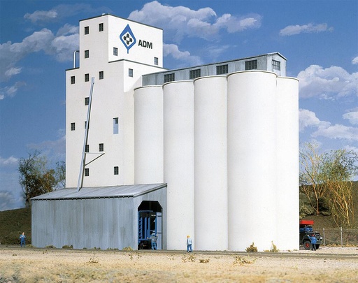 [WALTHERS 933-3022  ] WALTHERS 933-3022   H0  Silo à céréales, aspect béton 33,7 x 23,7 x 33,7 cm