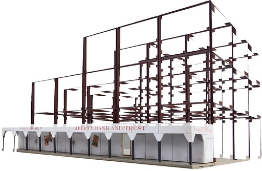 [WALTHERS 933-3761  ] WALTHERS 933-3761   H0  Chantier de construction d'un gratte-ciel 21,9 x 26,8 x 14,6 cm