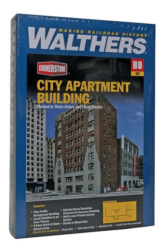 [WALTHERS 933-3770  ] WALTHERS 933-3770   H0  Appartements en ville 20,6 x 13,2 x 32,2 cm