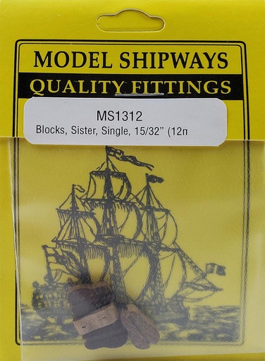 [MODEL EXPO MS1312  ] MODEL EXPO MS1312     Blocs, simple, noyer, 12 mm, 8 pièces 