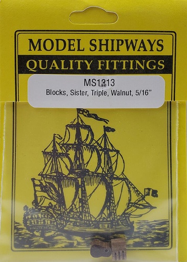 [MODEL EXPO MS1313  ] MODEL EXPO MS1313     Blocs, triple, noyer, 8 mm, 4 pièces 