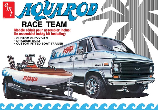 [AMT AMT1338/06  ] AMT AMT1338/06  1/25 Aqua Rod Race Team 1975 Chevy Van, Race Boat 