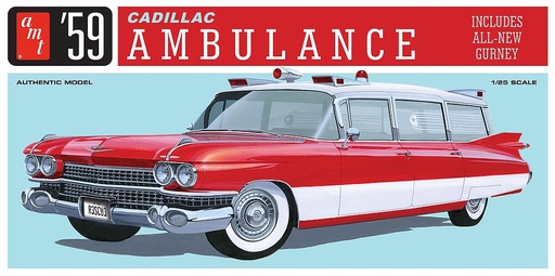 [AMT AMT1395/12  ] AMT AMT1395/12  1/25 Cadillac Ambulance 1959 w/Gurney 
