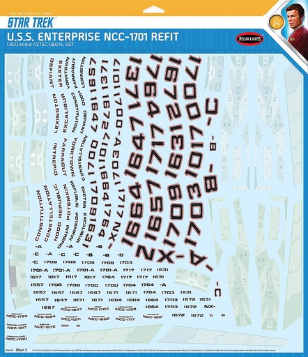 [AMT MKA050/12  ] AMT MKA050/12  1/1000 Star Trek U.S.S. Enterprise Refit Aztec Decals 