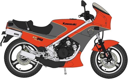 [HASEGAWA 21751  ] HASEGAWA 21751  1/12 Kawasaki KR250, rouge/gris 