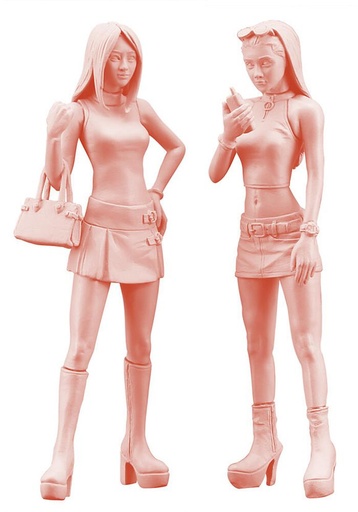 [HASEGAWA FC02  ] HASEGAWA FC02  1/24 platform boots girls, 2 figurines 