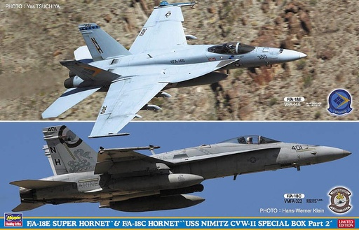 [HASEGAWA SP367  ] HASEGAWA SP367  1/72 FA18E Super Hornet &amp; FA18C Hornet, USS Nimitz, 2 Baus. 