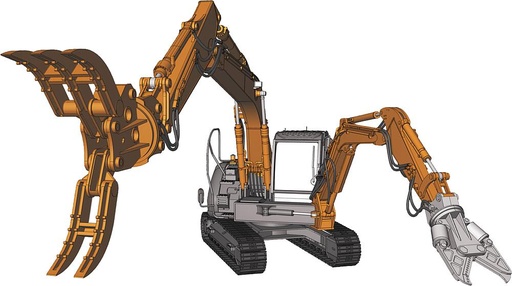 [HASEGAWA SW04  ] HASEGAWA SW04  1/35 Hitachi Machine de travail à double bras Astaco Nouveau 