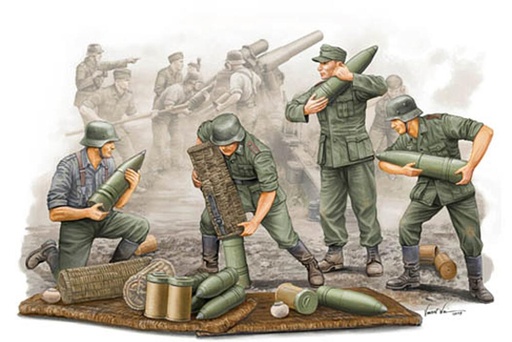 [TRUMPETER 426  ] TRUMPETER 426  1/35 Équipe allemande d'obusiers de campagne, position de chargement 