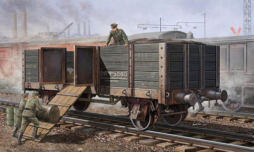 [TRUMPETER 1517  ] TRUMPETER 1517  1/35 Voiture de chemin de fer allemande, parois latérales hautes 