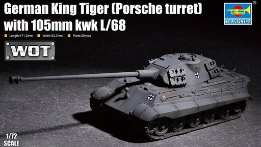 [TRUMPETER 7161  ] TRUMPETER 7161  1/72 Königstiger avec 105mm kWHL/68 (tour Porsche) 