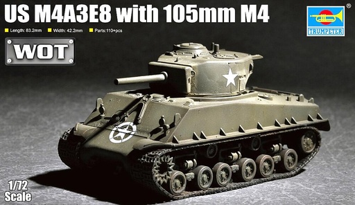 [TRUMPETER 7168  ] TRUMPETER 7168  1/72 M4A3E8 avec 105mm M4 