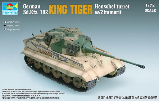 [TRUMPETER 7291  ] TRUMPETER 7291  1/72 Königstiger avec tourelle Henschel/Zimmerit 