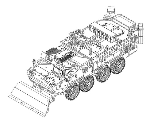 [TRUMPETER 7456  ] TRUMPETER 7456  1/72 M1132 Stryker Engineer Squad Vehicle avec dragueur de mines 