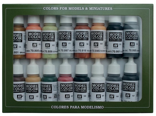 [VALLEJO 70107  ] VALLEJO 70107  Set de peinture, couleurs allemandes, WWII, 16 x 17 ml 