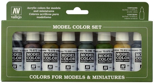 [VALLEJO 70108  ] VALLEJO 70108  Set de couleurs, couleurs blindées, 8 x 17 ml 
