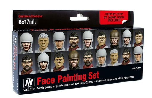 [VALLEJO 70119  ] VALLEJO 70119  Set de couleurs, couleurs pour le visage, set Jaume Ortiz, 8 x 17 ml 