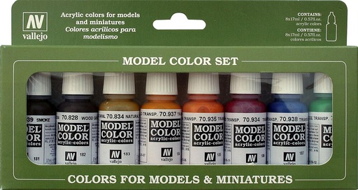 [VALLEJO 70136  ] VALLEJO 70136  Set de couleurs, couleurs transparentes, 8 x 17 ml 