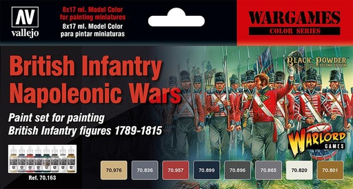 [VALLEJO 70163  ] VALLEJO 70163  Set de couleurs, infanterie britannique, guerres napoléoniennes 