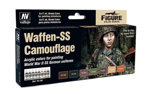 [VALLEJO 70180  ] VALLEJO 70180  Kit de peinture, camouflage allemand, WWII, 8 x 17 ml 