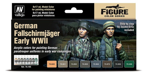 [VALLEJO 70185  ] VALLEJO 70185  Set de couleur, parachutistes allemands WWII, tôt 