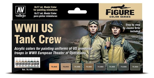 [VALLEJO 70186  ] VALLEJO 70186  Set de peinture, équipage de chars US, WWII 