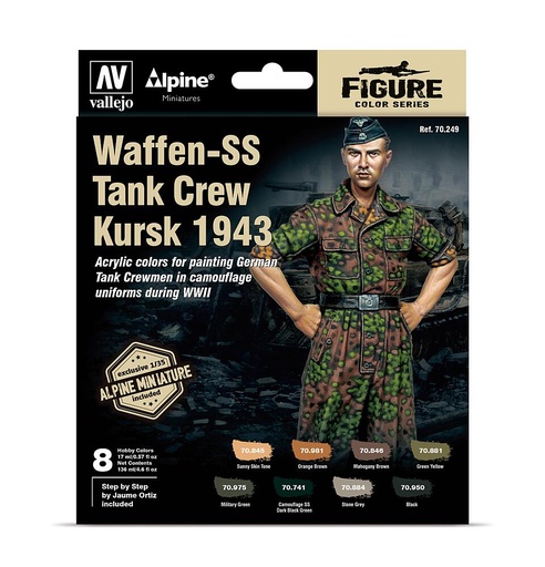 [VALLEJO 70249  ] VALLEJO 70249  Set de couleurs, équipage de chars Waffen-SS, Koursk 1943 