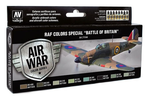 [VALLEJO 71144  ] VALLEJO 71144  Set de peinture RAF Luftschlacht um England, 8 x 17 ml 