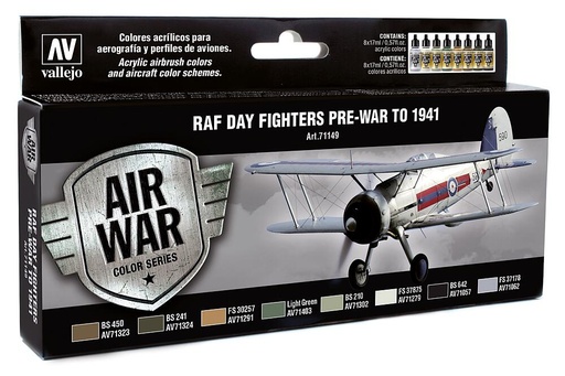 [VALLEJO 71149  ] VALLEJO 71149  Set de peinture RAF chasseur de jour, 8 x 17 ml 